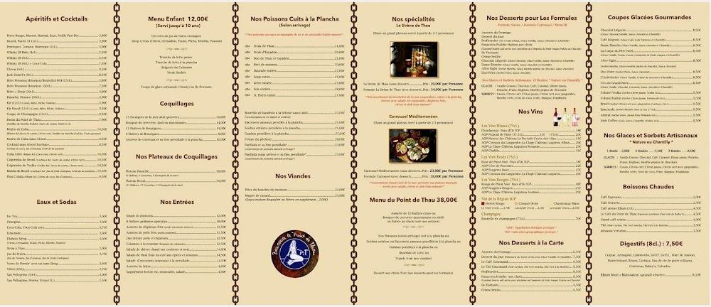 Le Point de Thau - Menu Image 1